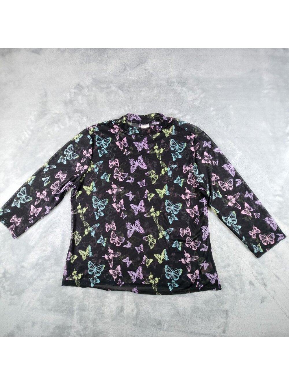 No Boundaries Mesh Sheer Butterfly Top Juniors XXXL Whimsy Fairy Festival Y2k